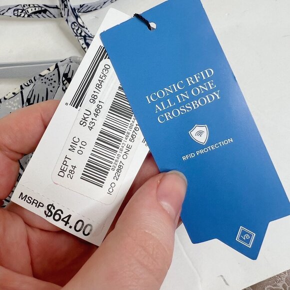 NWT Vera Bradley Grey Owl Print Performance Twill All in One Crossbody Purse - Picture 10 of 11